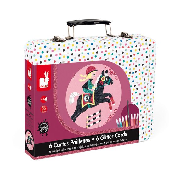 Valise créative : Cartes paillettes : le monde du cheval