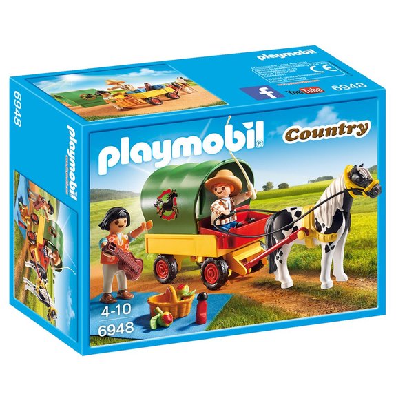 Enfants avec chariot et poney Playmobil Country 6948