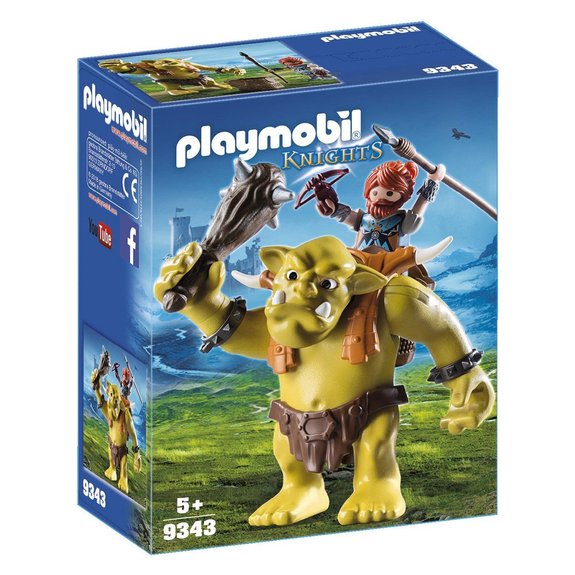Troll géant et soldat nain Playmobil Knights 9343