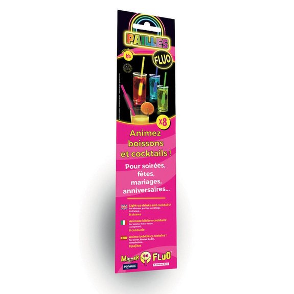 8 Pailles Fluo