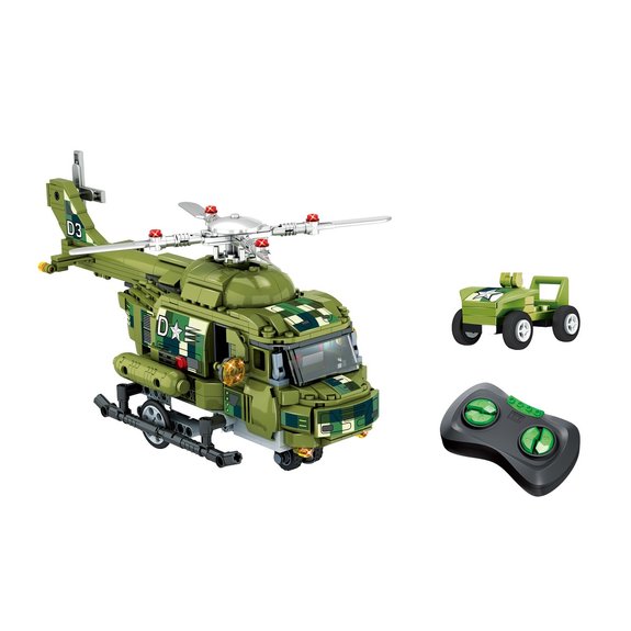 Auldey Hélicoptère militaire radiocommande mini