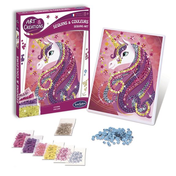 Art et Créations : Sequins et couleurs - Licorne