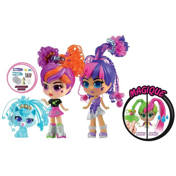 Curligirls Et Pet Twin Set - Lot De 2 Poupées Et 1 Animal