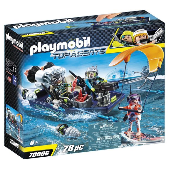 Bateau avec harpon S.H.A.R.K Team Playmobil Top Agents 70006