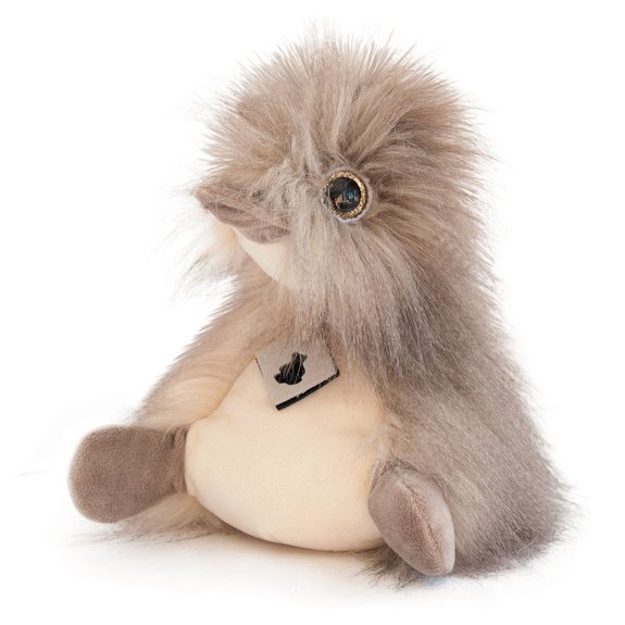Peluche canard coin coin : Panache taupe 25 cm