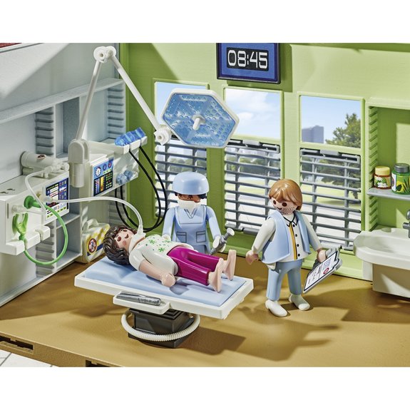 Hôpital aménagé avec toit végétal Playmobil Action Heroes 71615