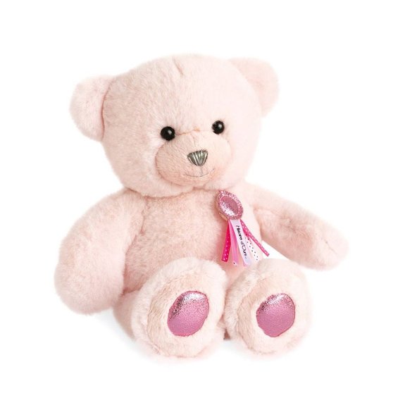 Peluche Ours charms 24 cm : Rose sorbet 