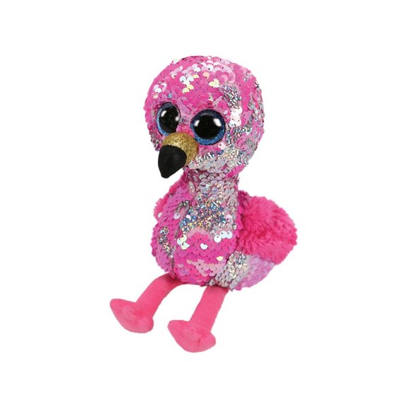 Flippables Small - Peluche sequins Pinky le flamant rose 15 cm