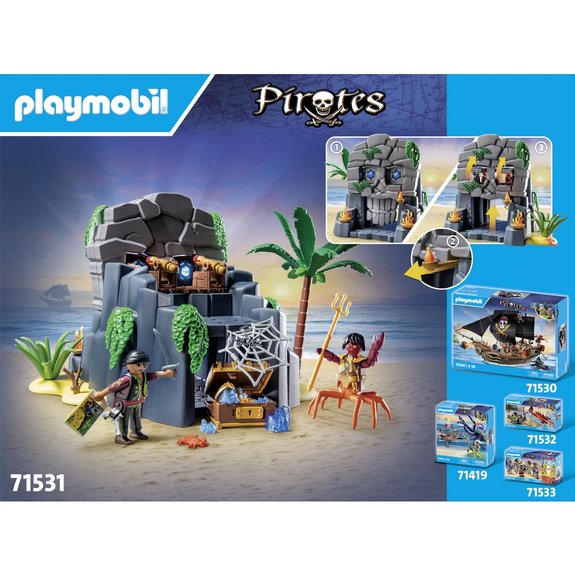 Ile au trésor pirate et monstre marin Playmobil Pirates 71531