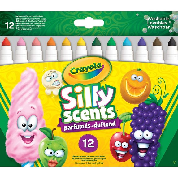 Crayola - Silly Scents - 12 feutres parfumés lavables à colorier