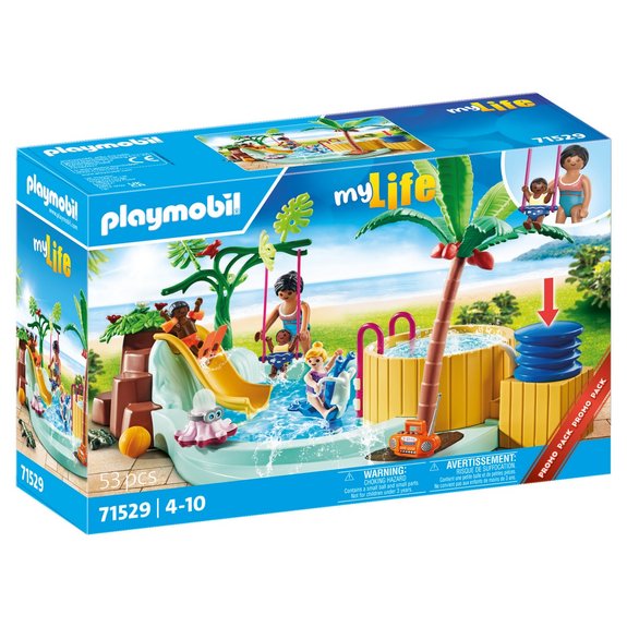 Playmobil Vacanciers avec piscine et bain à bulles My Life 71529