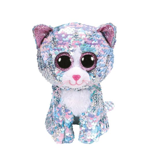 Peluche sequins Whimsy le chat 40 cm Flippables Large