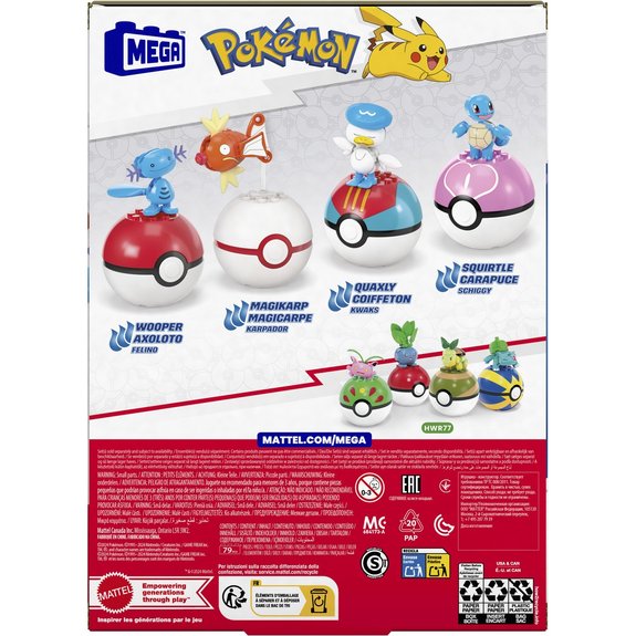 Coffret 4 Pokémon Eau construire - MEGA
