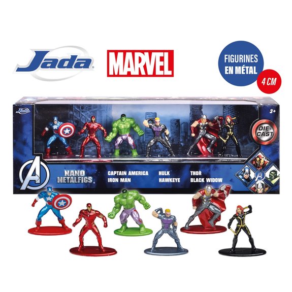 Smoby Coffret de 6 figurines Avengers 4 cm Jada Marvel