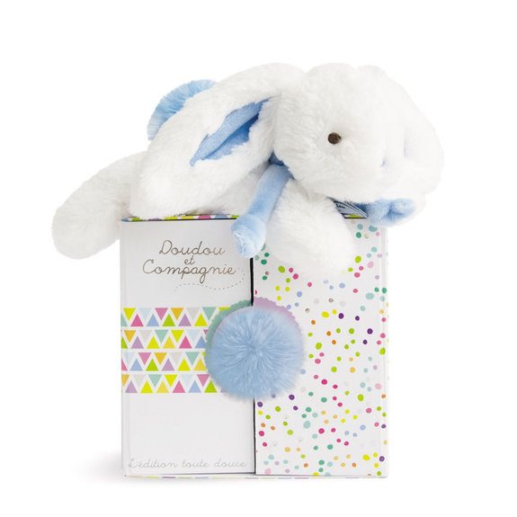 Coucou Doudou Lapin Bleu Pastel