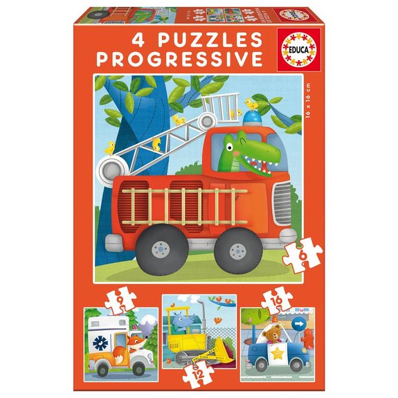 4 Puzzles Progressifs Patrouille De Sauvetage 6/9/12/16 Pièces