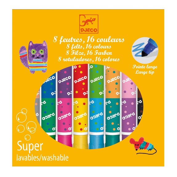 8 feutres doubles - 16 couleurs