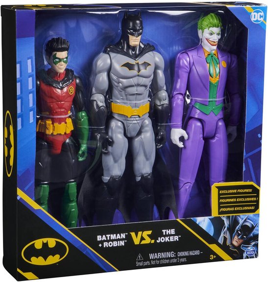 Coffret de 3 Figurines 30 cm Batman, Robin, Le Joker