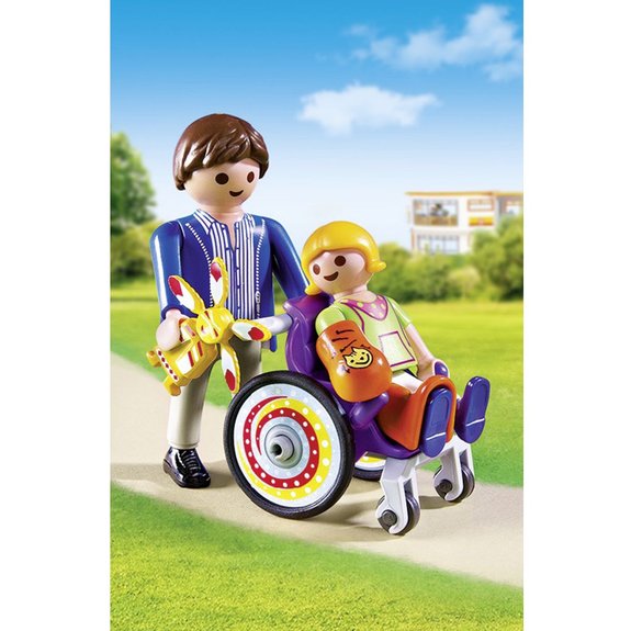 Enfant avec fauteuil roulant et papa Playmobil City Life 6663