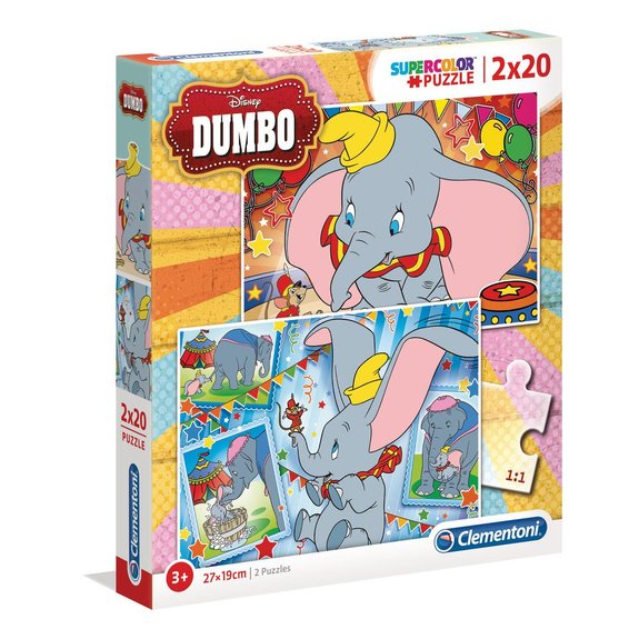 Puzzle Supercolor 2x20 pièces Dumbo