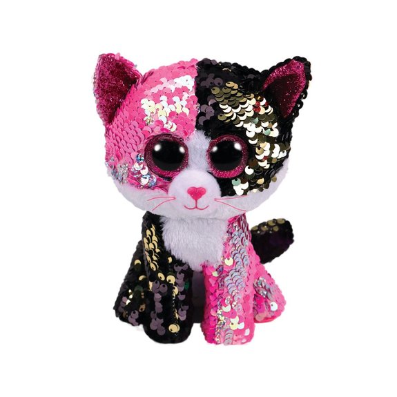 Flippables Medium - Peluche sequins Malibu le chat 23 cm