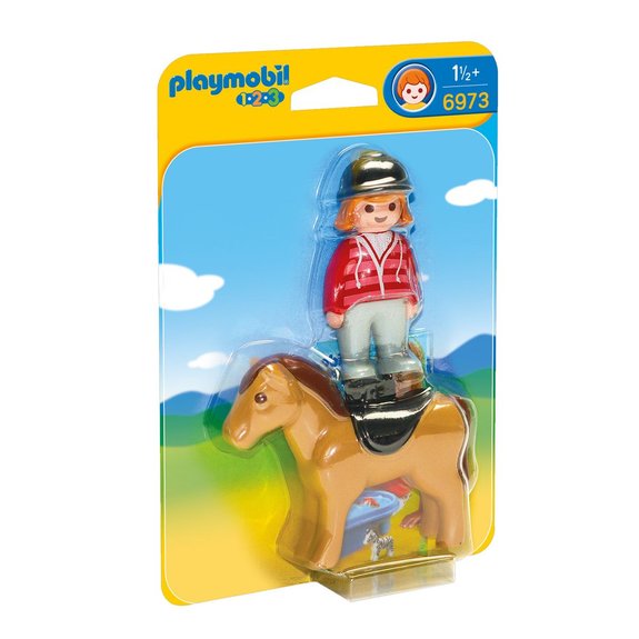 Cavalière avec cheval Playmobil 1.2.3 : 6973