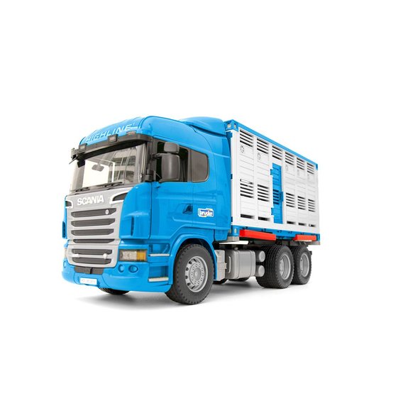 Camion Bétaillère Scania R-Série Bleu et Blanc, avec Animal