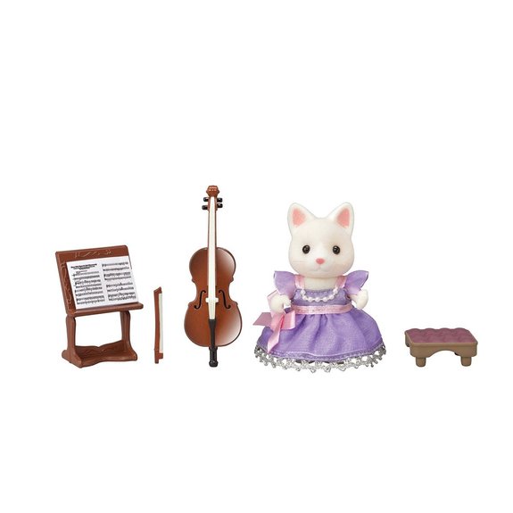 La fille chat soie violoncelliste Sylvanian Families