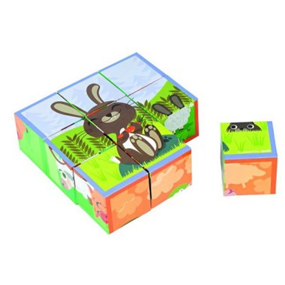Puzzle 9 cubes : Kubkid Les animaux de la ferme