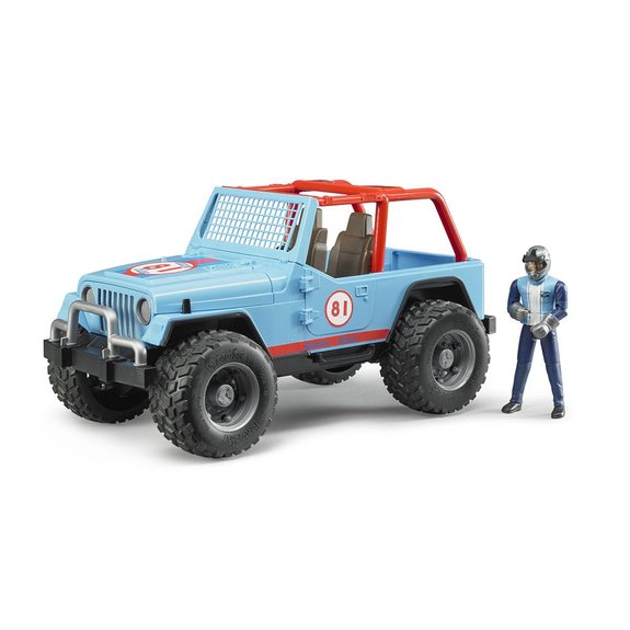 Jeep cross country racer bleue et figurine