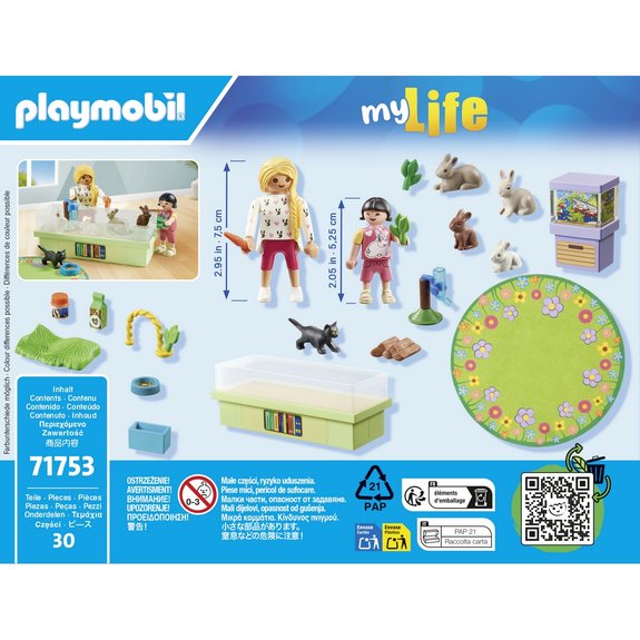 Animalerie avec enclos à lapins et tapis de jeux PLAYMOBIL MY LIFE 71753