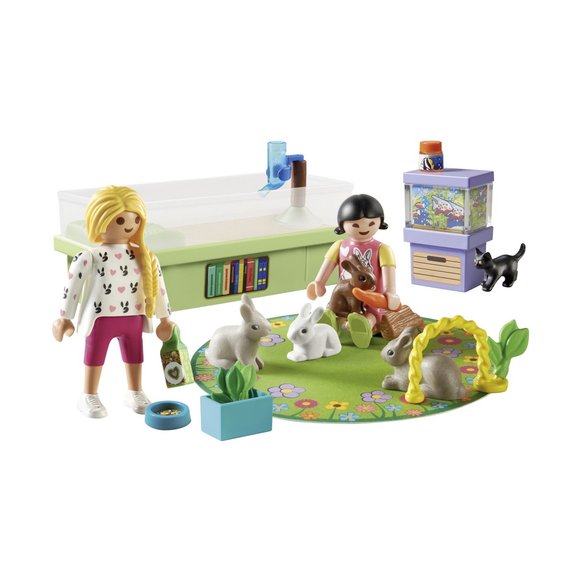 Animalerie avec enclos à lapins et tapis de jeux PLAYMOBIL MY LIFE 71753