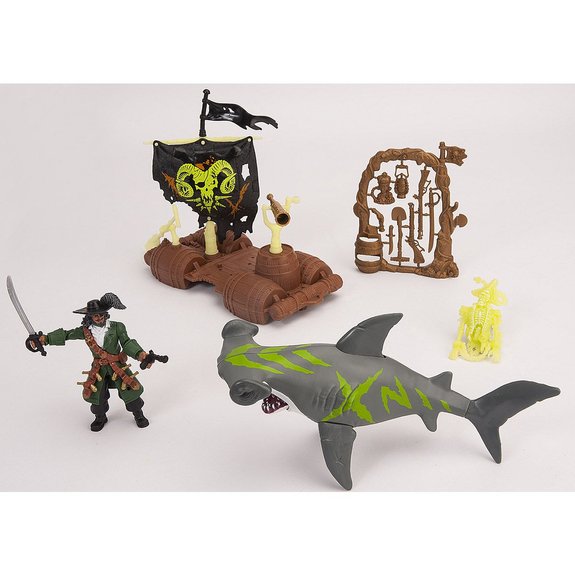 Pirate, radeau et requin