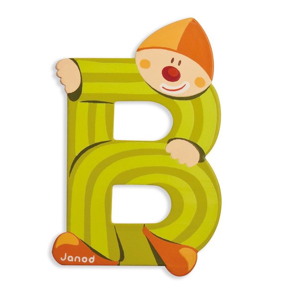 Lettre Clown B en bois