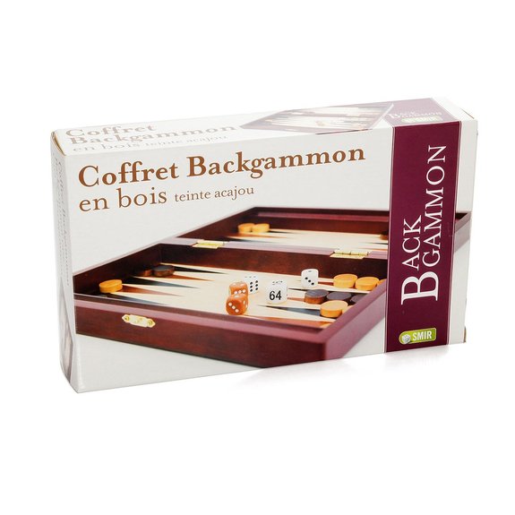 Cartamundi - Coffret Backgammon en bois 28x15 cm